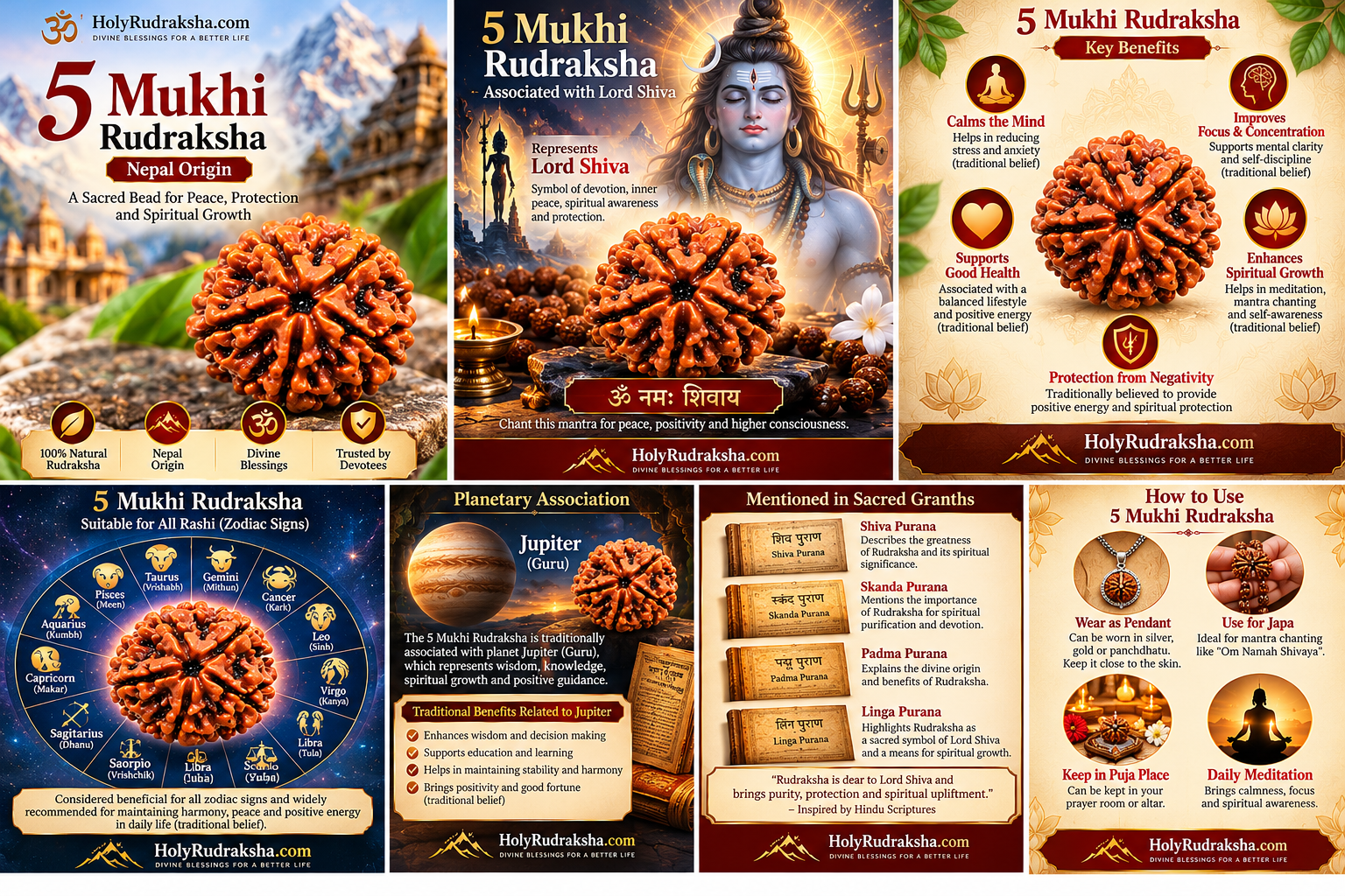 Holy Rudraksha 5 Mukhi Rudraksha – Nepal Origin | Natural & Certified view 5